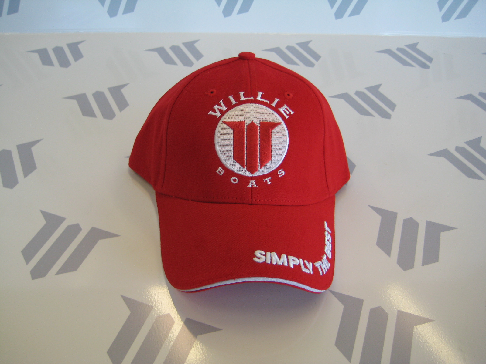 Willie Boats Hat Red & White Logo Willie Boats