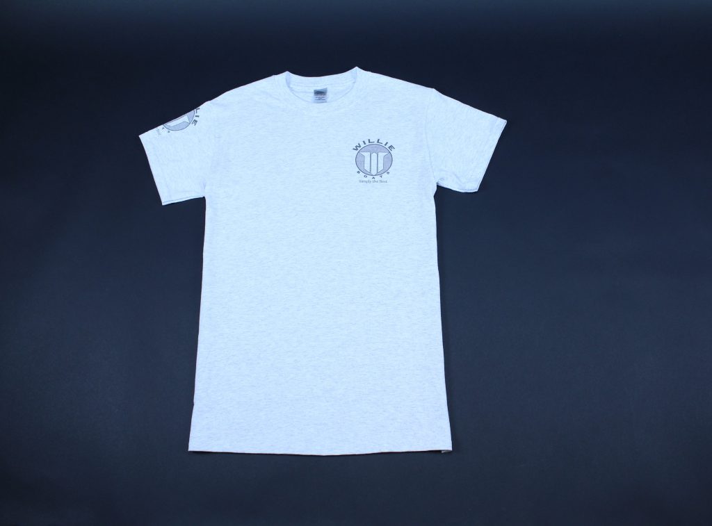 Willie Boats TShirt Ash Grey & Charcoal Logo Willie Boats