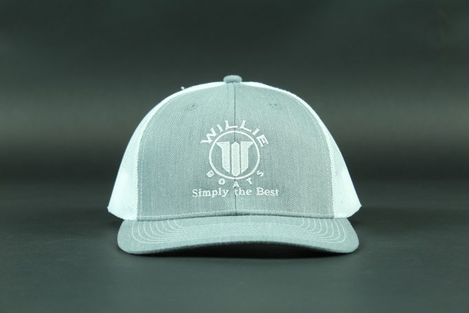 Willie Boats Mesh Back Trucker Hat Heathered Grey with White - Willie Boats
