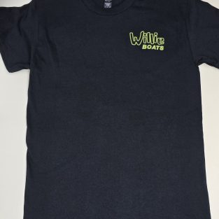 Willie Boats T-Shirt Black & Old School Logo