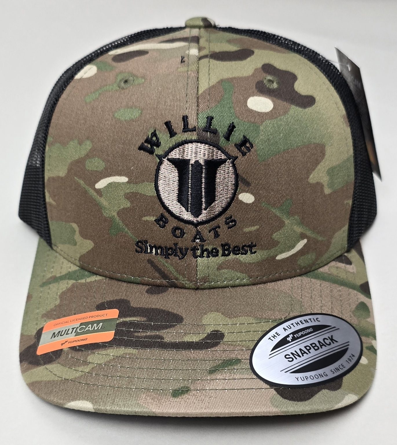Willie Boats Hat Multicam Desert Camo w/ Black Mesh & Black Logo ...
