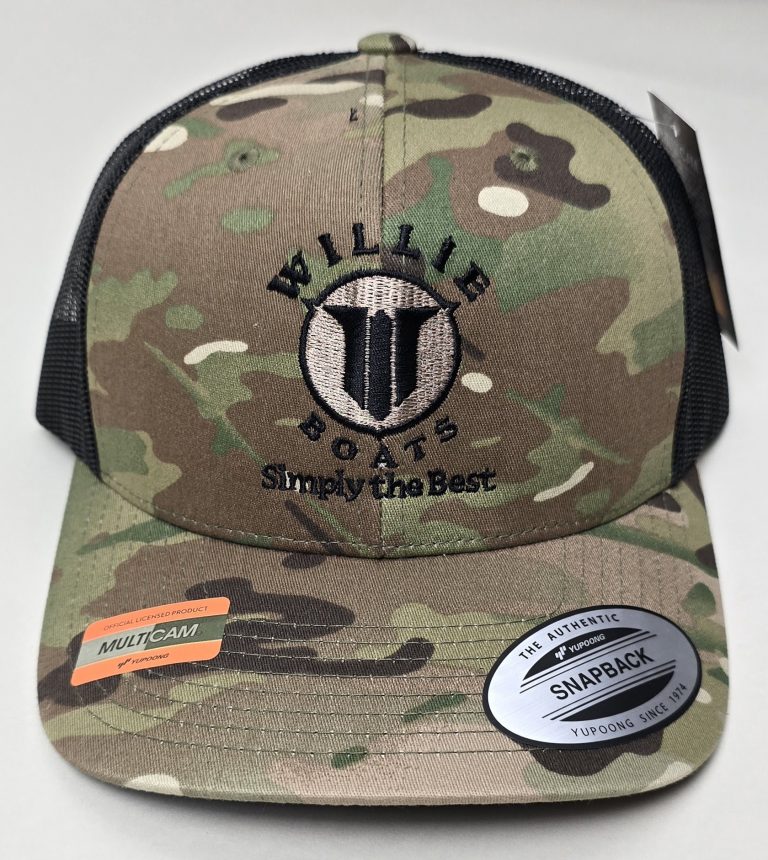 Willie Boats Hat Multicam Desert Camo w/ Black Mesh & Black Logo ...