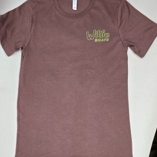 Willie Boats T-Shirt Chestnut with Old School Logo