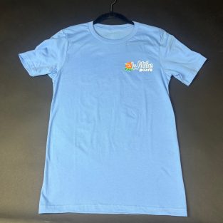 Willie Boats T-Shirt Aloha Friday- Caroline Blue w/ Hibiscus Flower