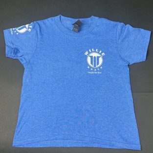 Willie Boats Kids Shirt Heather Royal Blue w/ White Logo